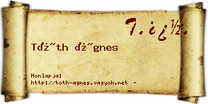 Tóth Ágnes névjegykártya