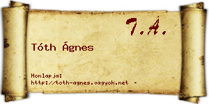 Tóth Ágnes névjegykártya