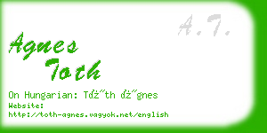agnes toth business card